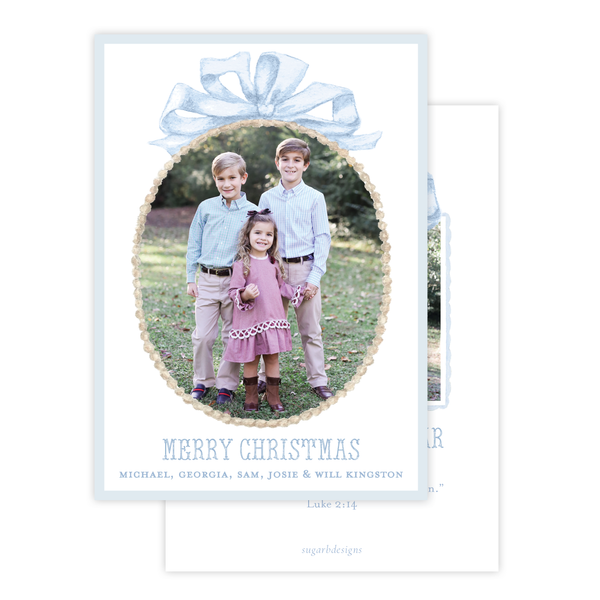 Florentine Wreath in Blue Christmas Card