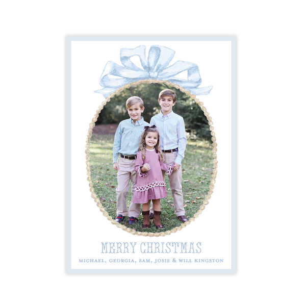 Florentine Wreath in Blue Christmas Card