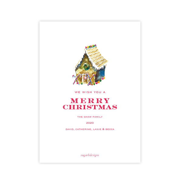 Gingerbread Greetings Christmas Card Border Portrait