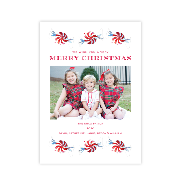 Peppermint Parade Christmas Card Portrait