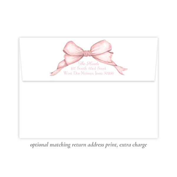 Gable Bow Pink Birthday Invitation