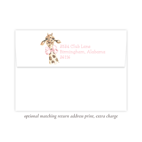 Georgette the Giraffe Birthday Invitation