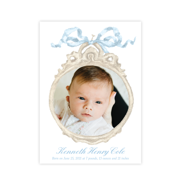 Georgia's Frame Blue Birth Announcement