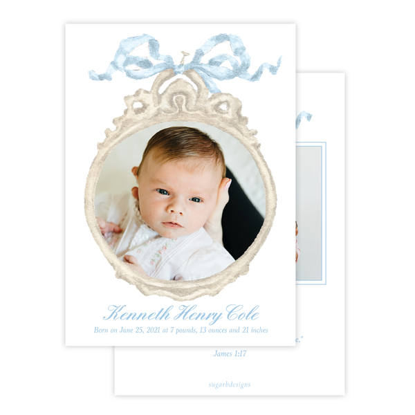 Georgia's Frame Blue Birth Announcement
