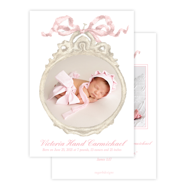 Georgia's Frame Pink Birth Announcement