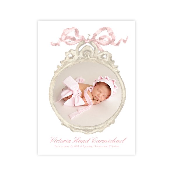 Georgia's Frame Pink Birth Announcement