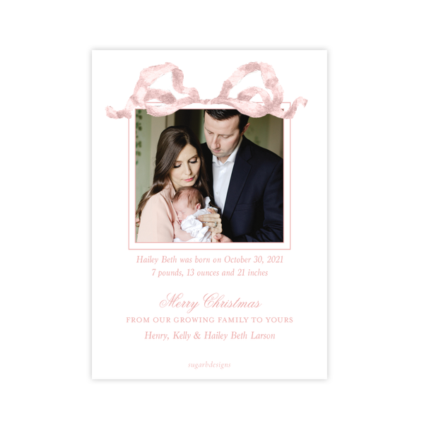 Georgia's Frame Pink Birth Announcement Christmas Card