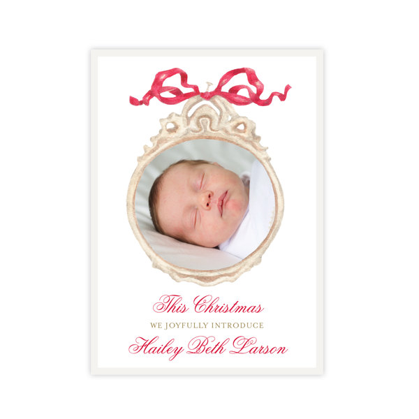 Georgia's Frame Red Birth Announcement Christmas Card