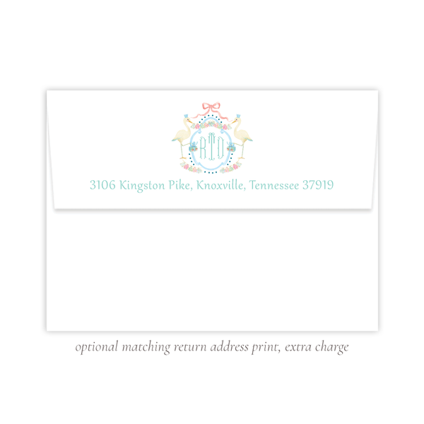 Glitterville Stork Blue Baby Shower Invitation