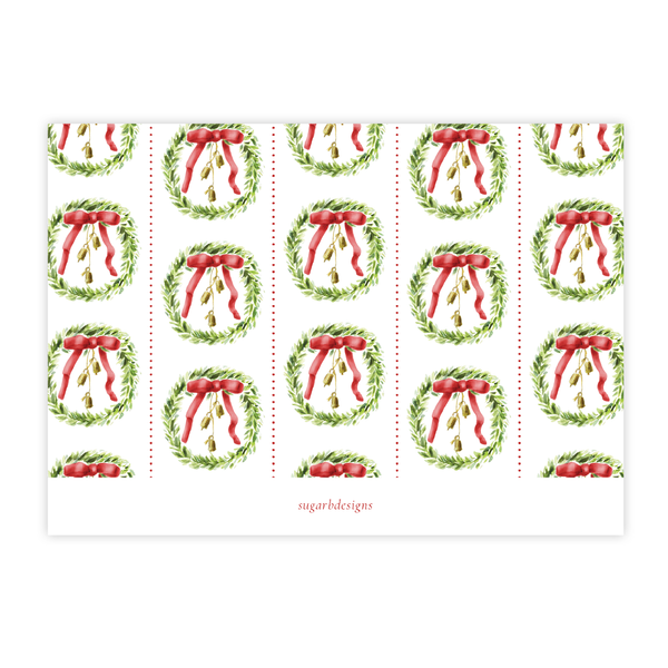 Harrington Wreath Red Christmas Card Landscape