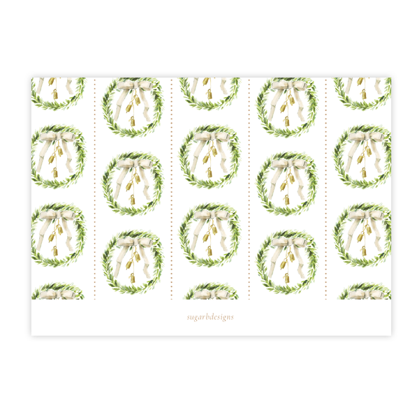 Harrington Wreath Tan Christmas Card Landscape