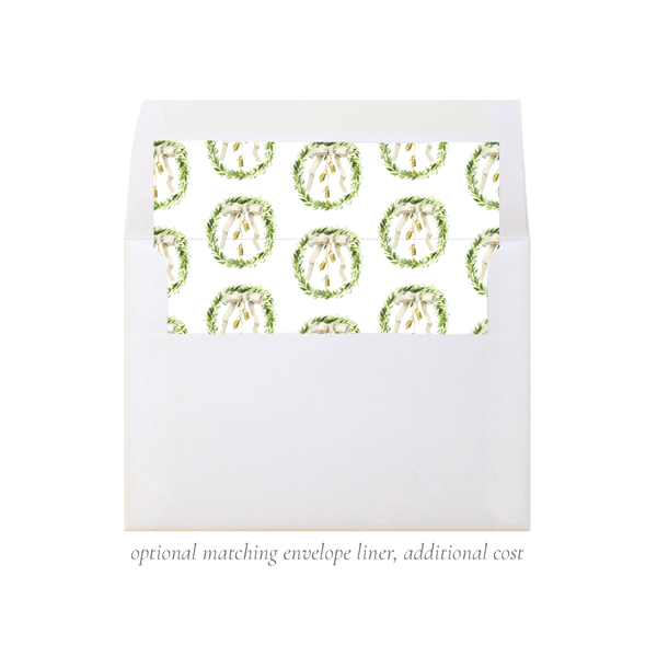 Harrington Wreath Tan Christmas Card Landscape