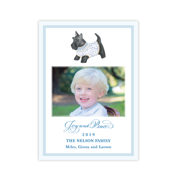Herend Inspired Scottie Dog Change of Address Christmas Card