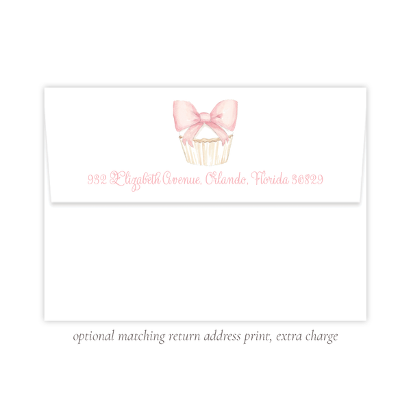 Icing Bow Cupcake Birthday Matching Return Address Print by Sugar B Designs