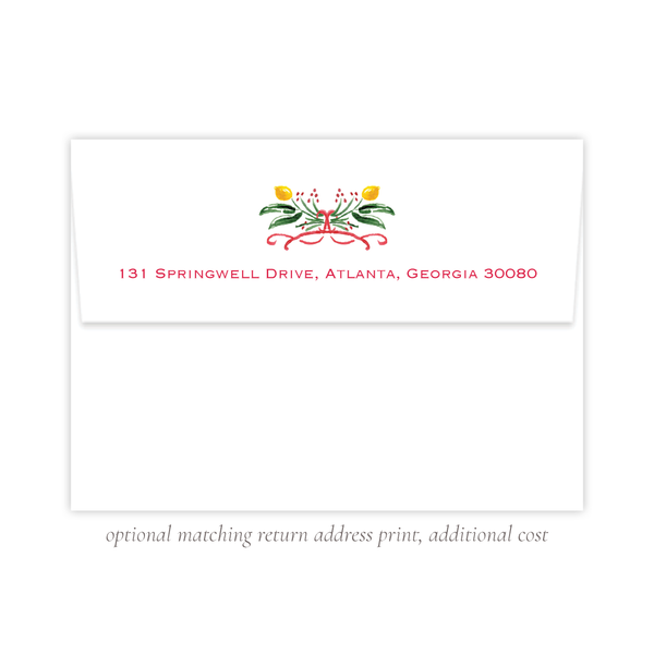 Lemon Tree Christmas Card Landscape Stripe