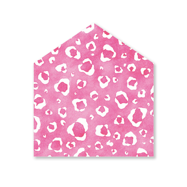 Leopard Fuchsia Letterpress Fine Paper Fold Over Stationery