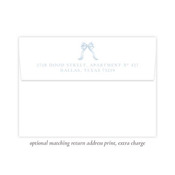 Leslee Bow Blue Birth Announcement