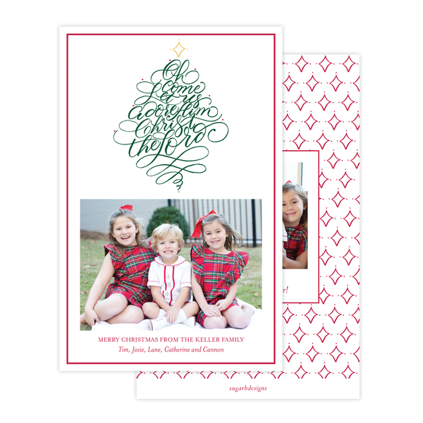 Let Us Adore Him A9 Christmas Card