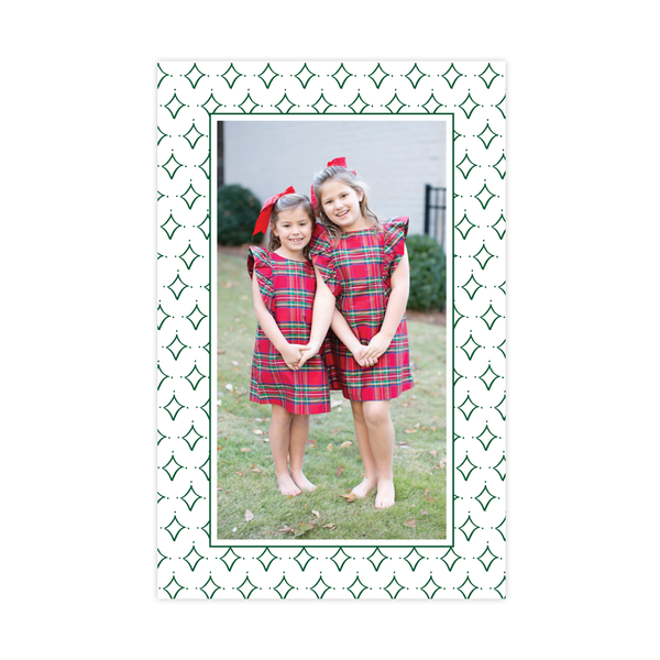 Let Us Adore Him Green Border A9 Christmas Card