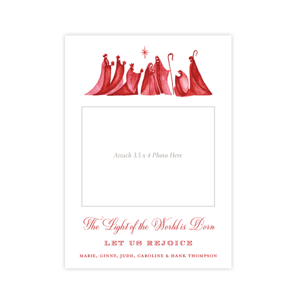 Let Us Rejoice Red Photo Mount Christmas Card