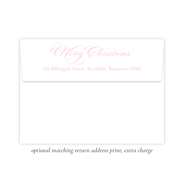 Lovely Lily James Pink Monogram Birth Announcement Christmas Card