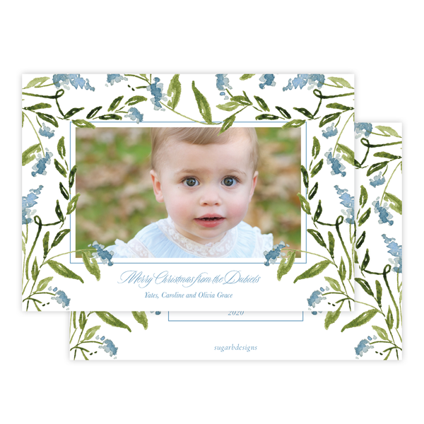 Masse Wreath Christmas Card Floral Landscape