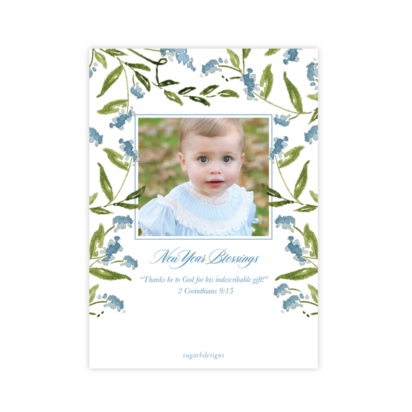 Masse Wreath Christmas Card Floral Portrait