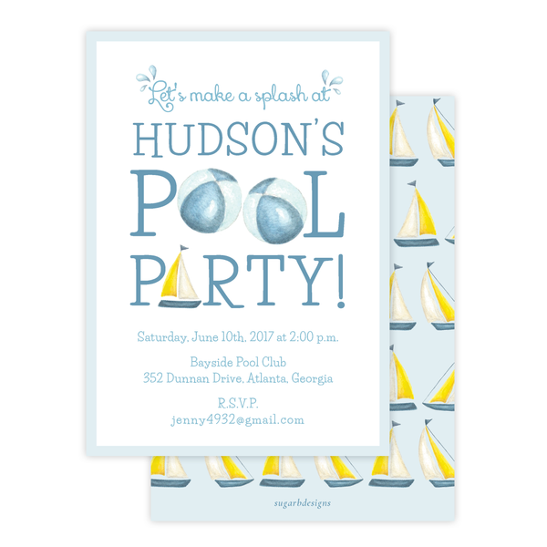 Make a Splash Boy Birthday Invitation