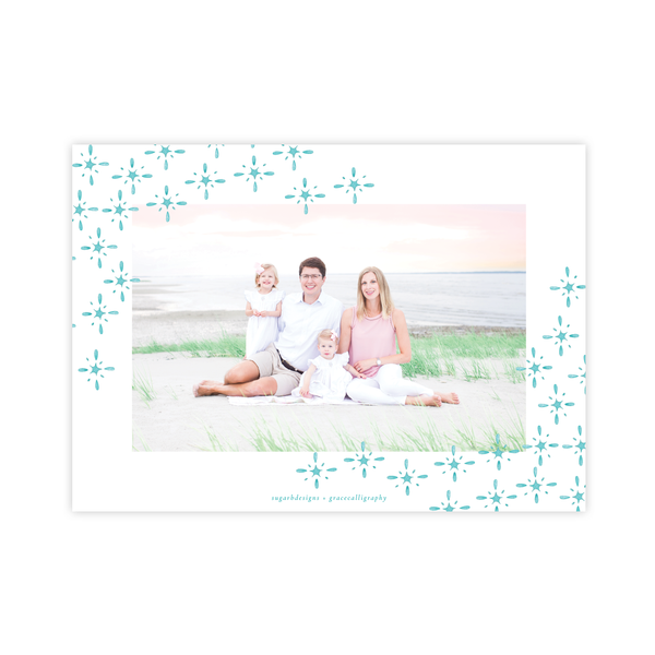 Manger Miracle Seafoam Horizontal Christmas Card