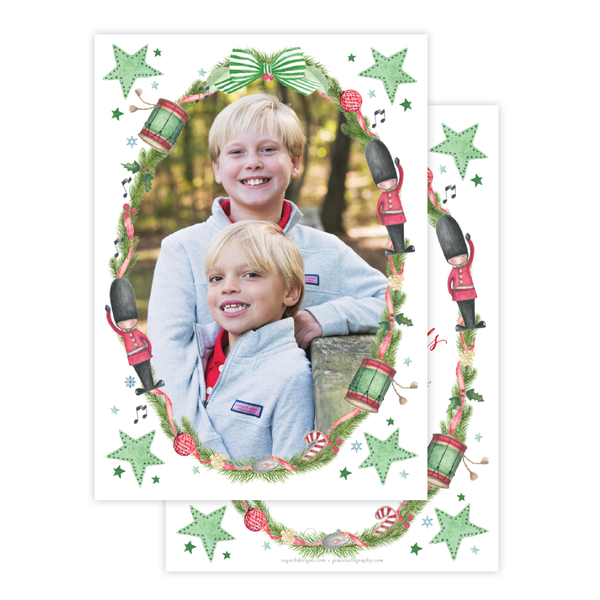 Marching Toy Soldier Tinsel Change of Address Christmas Card