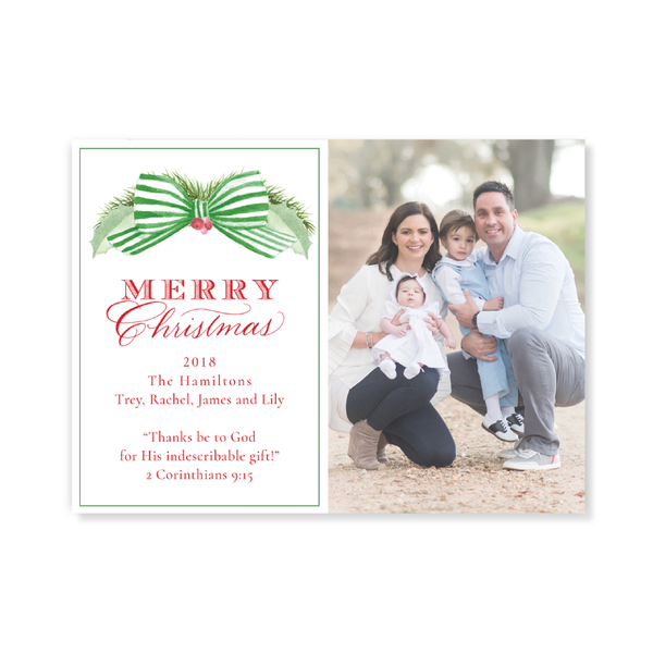 Marching Toy Soldier Tinsel Horizontal Christmas Card