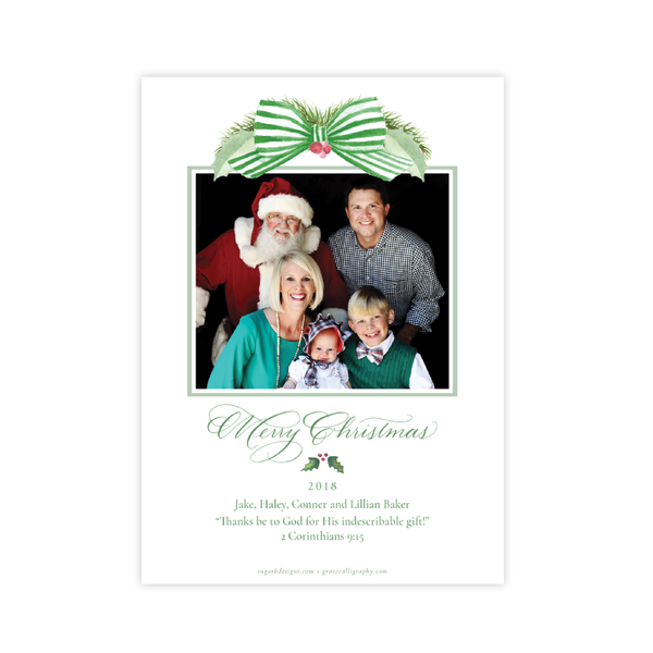 Marching Toy Soldier Tinsel Two Photo Christmas Card