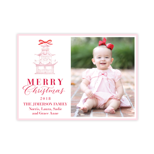 Marella Manor Pink 2018 Landscape Two Photo Christmas Card