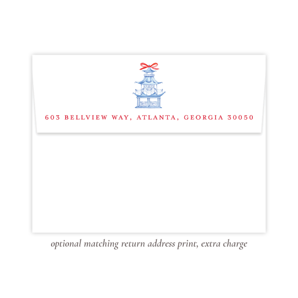 Marella Manor Red Vertical Two Photo Christmas Card