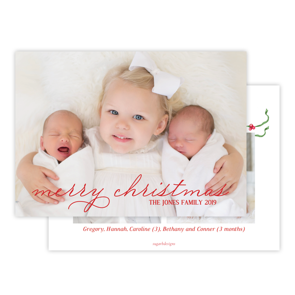 McFarland Christmas Landscape Red Text Christmas Card
