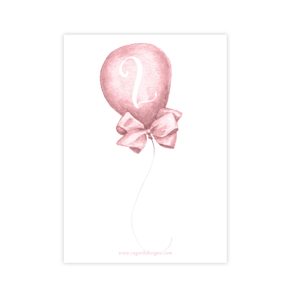 Merry Balloons Pink Birthday Invitation