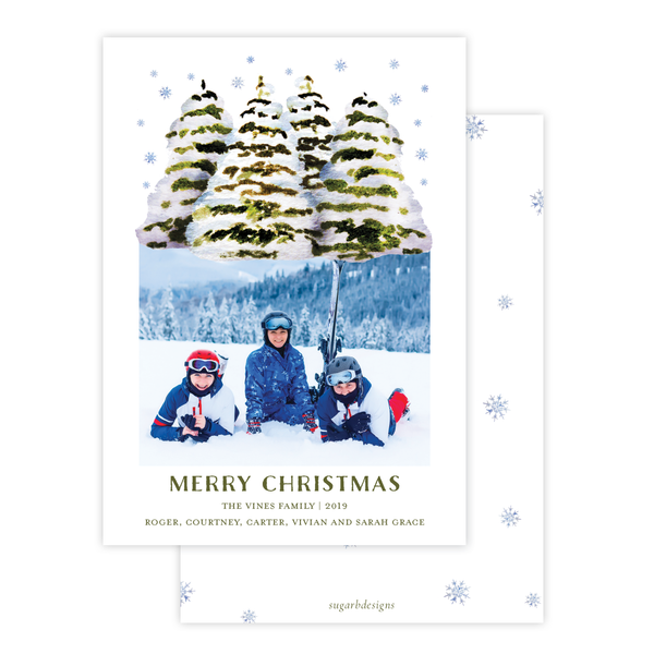 Merry Montana Portrait Single Photo Christmas Card