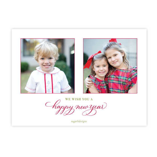 Meryl Wreath Red Landscape Christmas Card