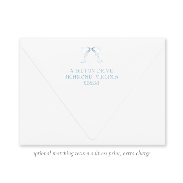 Mini Blue Bow Birth Announcement