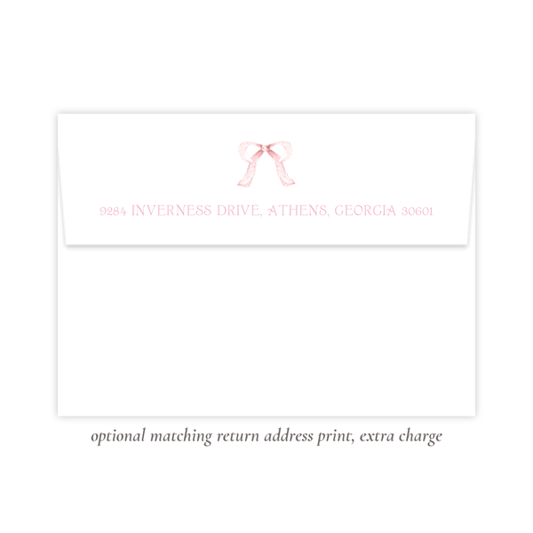 Mini Pink Bow Birth Announcement