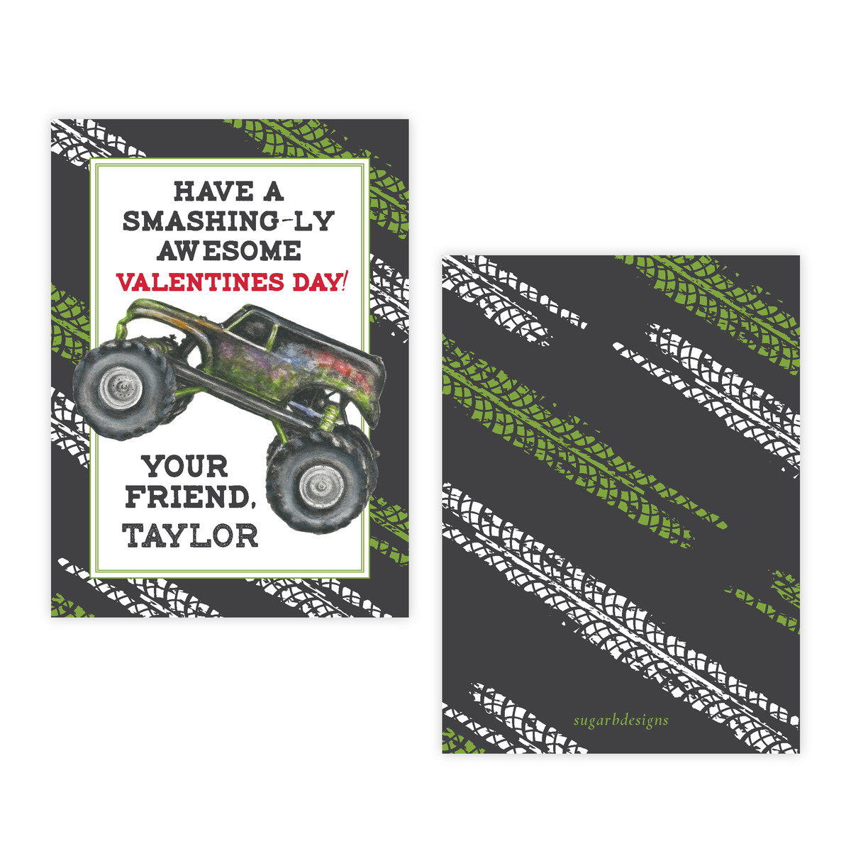 Monster Jam Valentine Card – Sugar B Designs for Free Printable Monster Truck Valentines