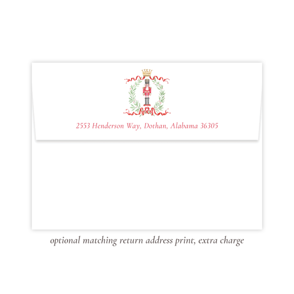 Nutcracker Royal Wreath Vertical Christmas Card