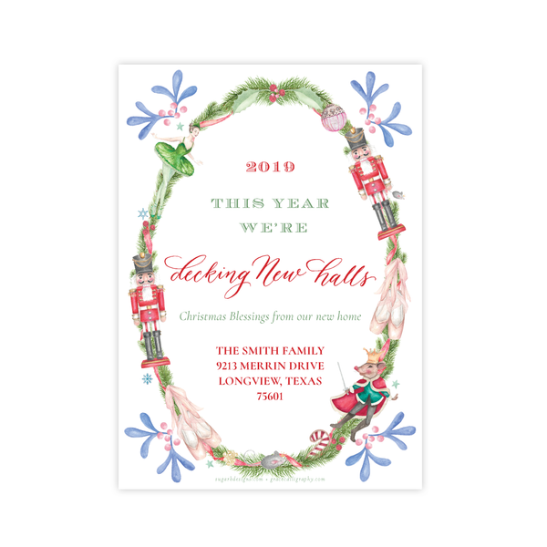 Nutcracker Suite Change of Address Christmas Card