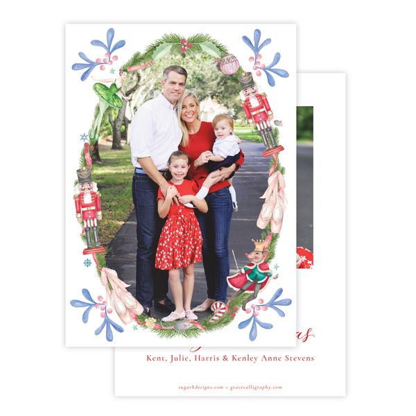 Nutcracker Suite Single Photo Backer Christmas Card
