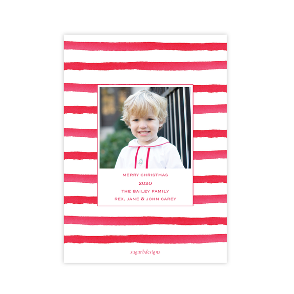 Peppermint Parade Christmas Card Border Portrait