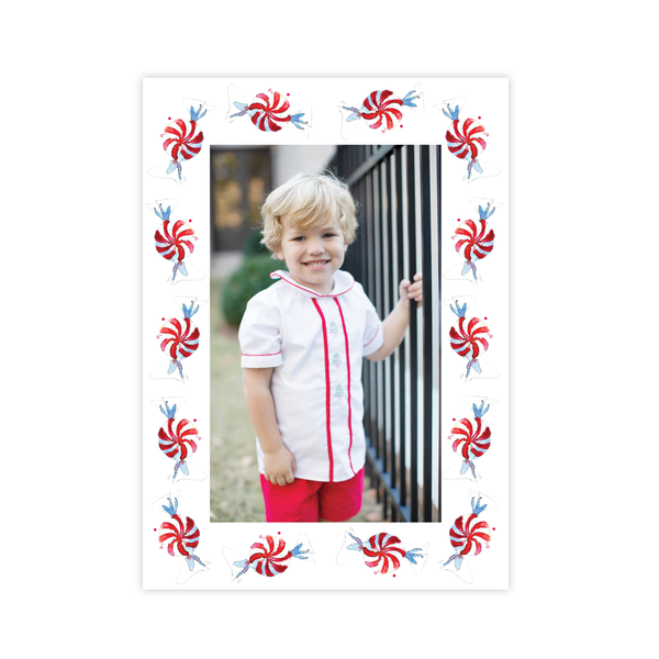 Peppermint Parade Christmas Card Border Portrait
