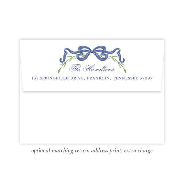 Parker Wreath Blue Oval Portrait Christmas Card