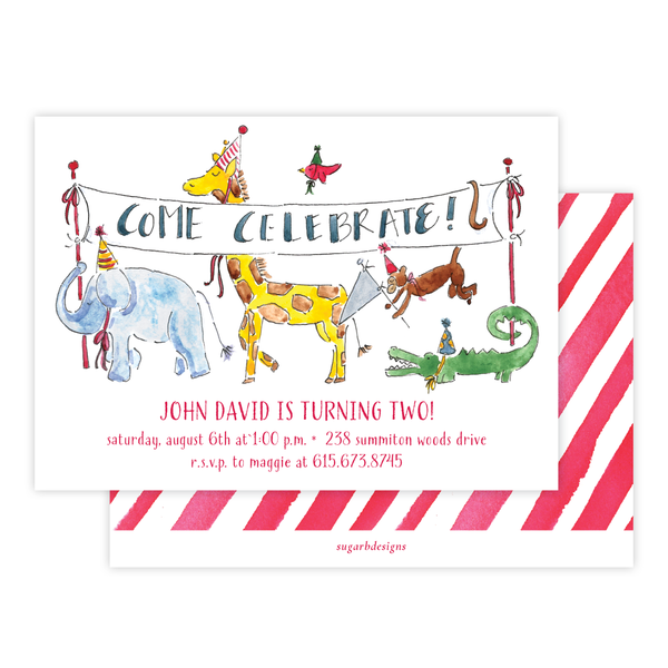 Party Animals Birthday Invitation
