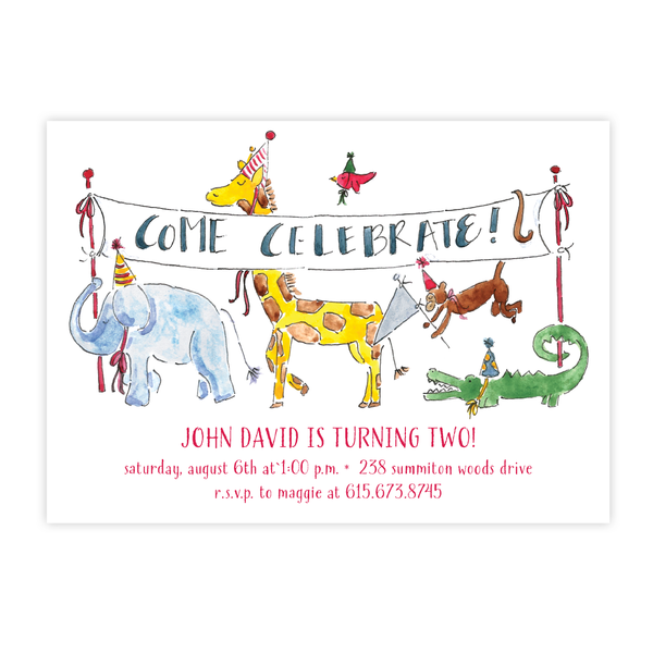Party Animals Birthday Invitation
