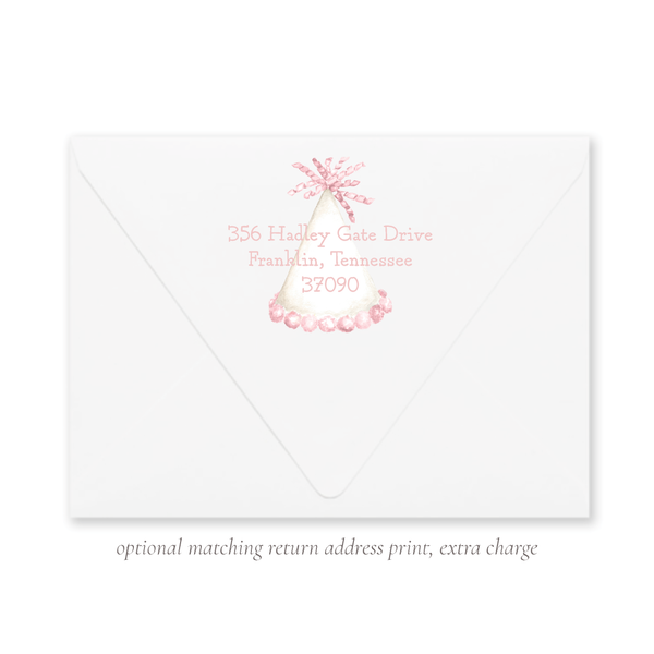 Party Hat Light Pink Birthday Invitation
